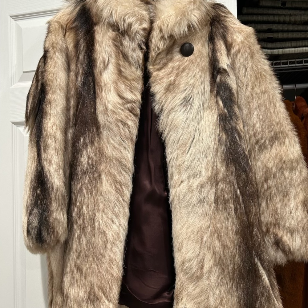 Vintage PD furs Tan/Brown Goat Fur Coat